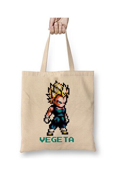 Baskı Dükkanı Dragon Ball Z Pixel Vegeta Tkanina Torba Duga Sa ručkom