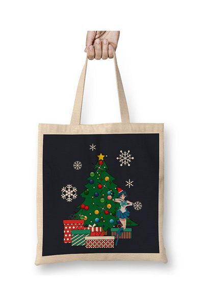 Baskı Dükkanı Mercury Around The Christmas Tree Sailor Moon υφασμάτινη τσάντα με μακριά λαβή