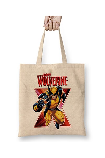 Baskı Dükkanı Geantă din pânză Dark Wolverine cu mâner lung
