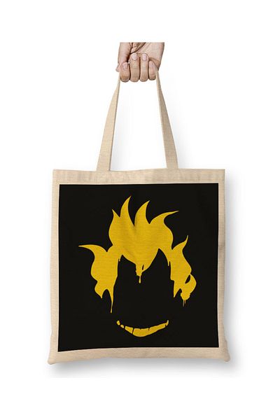 Baskı Dükkanı Υφασμάτινη τσάντα Junkrat Head Overwatch με μακριά λαβή