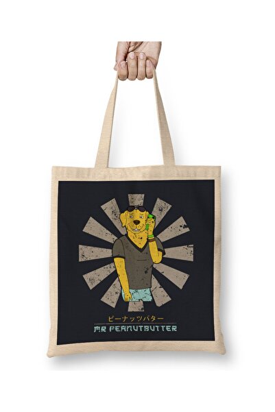 Baskı Dükkanı Mr Peanutbutter Retro Japanska BoJack Horseman Tkanina Torba Du...