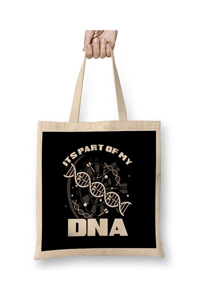 Baskı Dükkanı Darts Part Of My DNA Jucător de dart Placă de dart Săgeată țintă Geantă din pânză Mâner lung