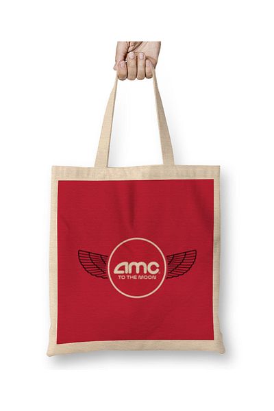 Baskı Dükkanı Geantă din pânză Super AMC Stock TO THE MON cu mâner lung