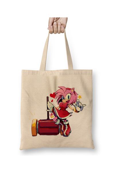 Baskı Dükkanı Sonic The Hedgehog Емі 01 Сумка з довгими ручками