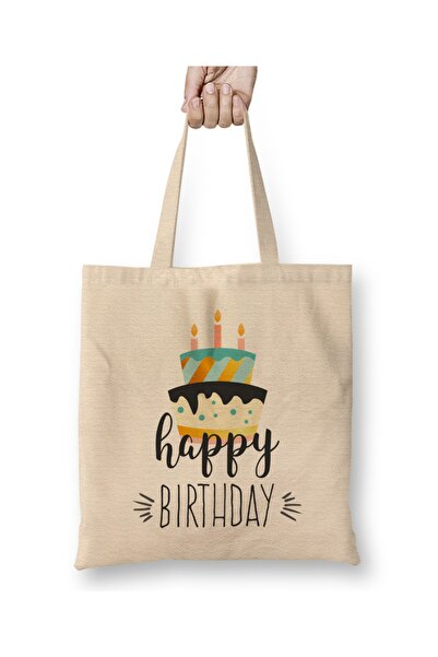 Baskı Dükkanı Tkanina za rođendanski poklon Torba duga Sa ručkom