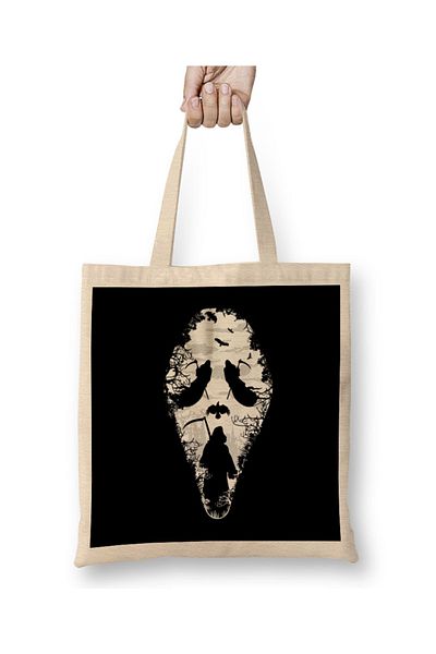 Baskı Dükkanı Υφασμάτινη τσάντα μάσκας Scream Reaper με μακριά λαβή