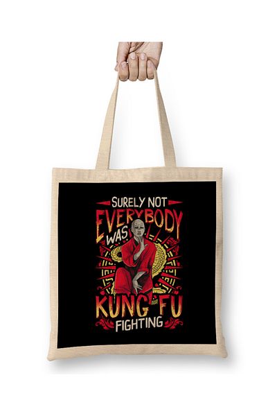 Baskı Dükkanı Sigur nu toată lumea a fost Kung Fu Funny Kungfu Pun Geantă din pânză cu mâner lung