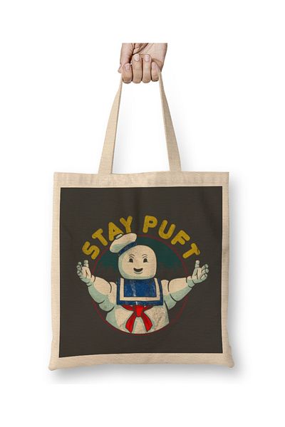 Baskı Dükkanı Geantă din pânză Stay Puft cu mâner lung