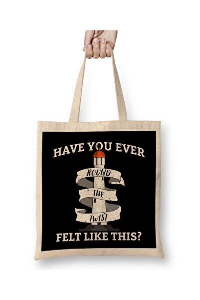 Baskı Dükkanı Retro okrugla tkanina sa uvijanjem Torba duga Sa ručkom