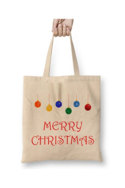 Baskı Dükkanı Новорічна сумка з довгими ручками Merry Christmas 010