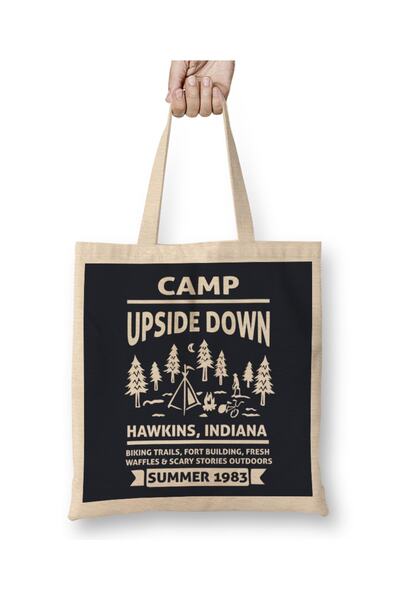 Baskı Dükkanı Stranger Things Kamp Obrnuto Indiana Tkanina Torba Duga Sa ručkom