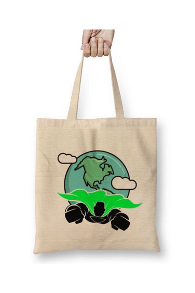 Baskı Dükkanı Earth Day 2021 Superearthman Earth Day υφασμάτινη τσάντα με μακριά λαβή