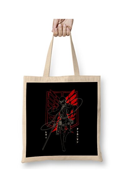 Baskı Dükkanı Levi Ackerman Titan Captain Cloth Torba Dugačka Sa ručkom