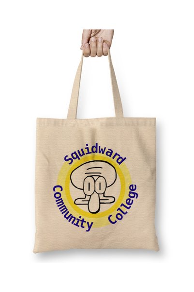 Baskı Dükkanı Squidward Community College Tkanina Torba Duga Sa ručkom