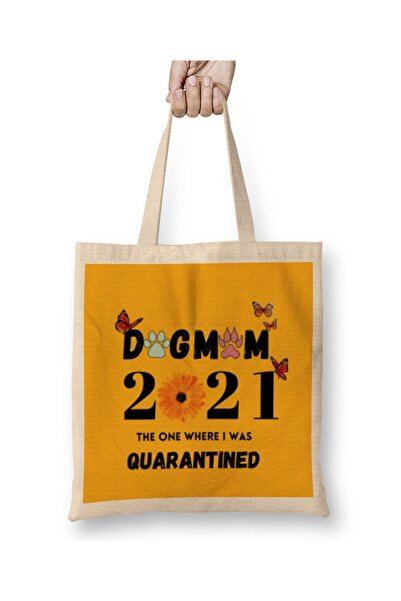 Baskı Dükkanı GUARANTEED DOG MOM 2021 Tkanina Torba Dugačka Sa ručkom