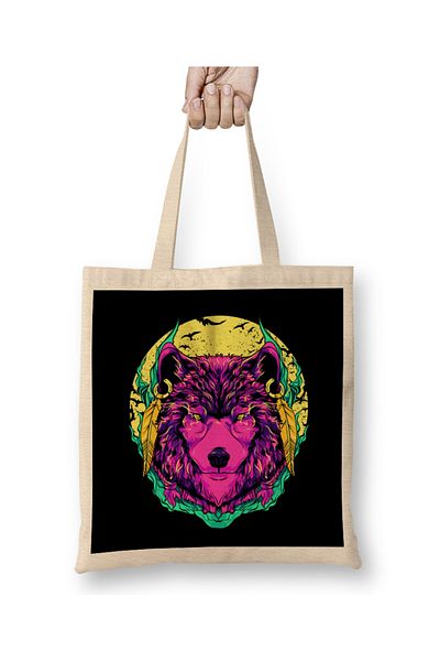 Baskı Dükkanı Werewolf Fierce Wolf Μυθικό πλάσμα Majestic υφασμάτινη τσάντα με μακριά λαβή