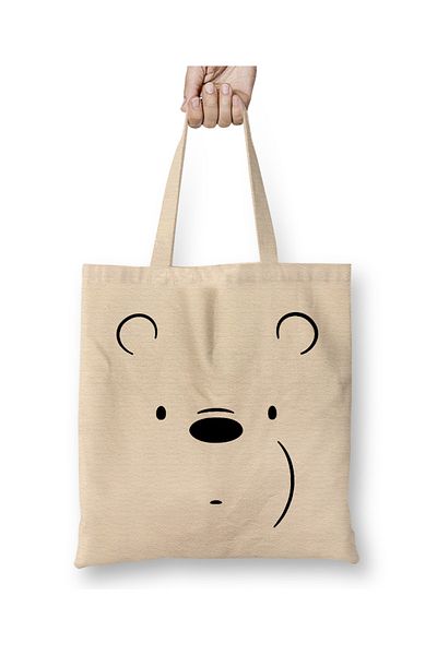 Baskı Dükkanı Υφασμάτινη τσάντα We Bare Bears Ice Bear με μακριά λαβή