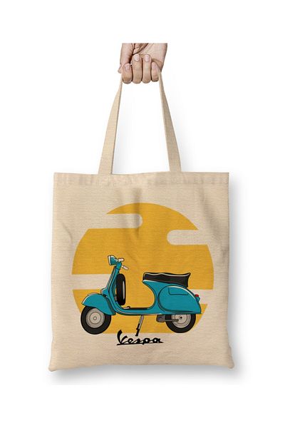 Baskı Dükkanı Υφασμάτινη τσάντα Vespa 02 με μακριά λαβή
