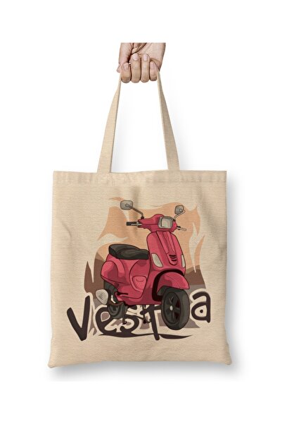 Baskı Dükkanı Vespa Classic Život je putovanje Vespa ljubiteljska majica Torb...