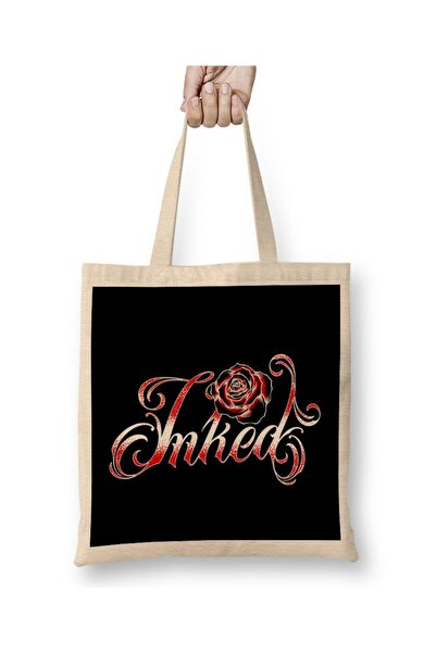 Baskı Dükkanı Tkanina za ljubitelje tetovaža i umetnike tetovaža Torba duga S...