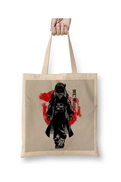 Baskı Dükkanı Crimson Nezuko tkanina Torba duga Sa ručkom