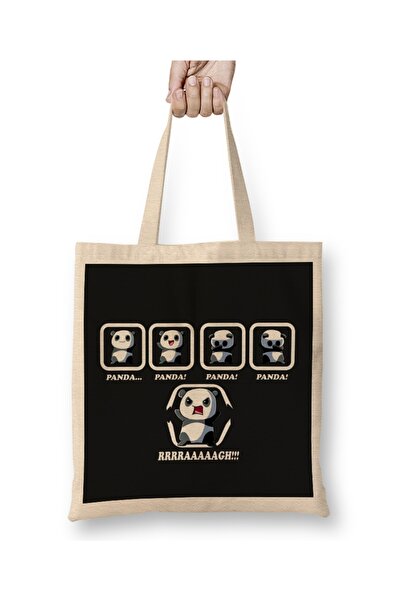 Baskı Dükkanı Panda 05 Tkanina Torba Duga Sa ručkom