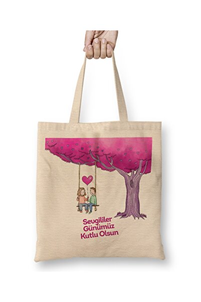 Baskı Dükkanı Poklon za Dan zaljubljenih za partnera 0263 Tkanina Torba Duga ...