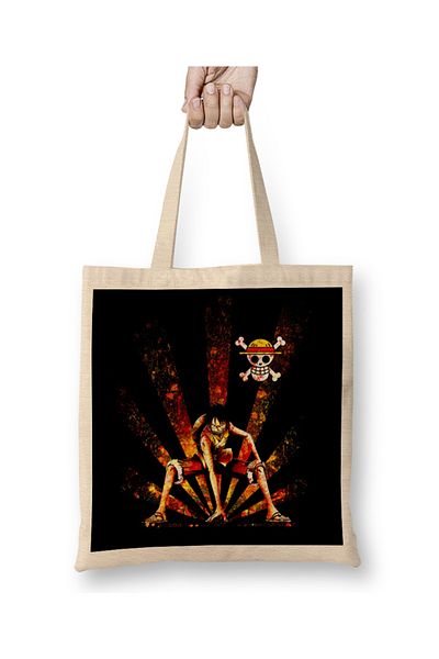 Baskı Dükkanı One Piece Grunge Luffy υφασμάτινη τσάντα με μακριά λαβή