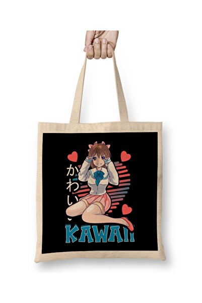 Baskı Dükkanı Kawaii Senpai Anime Devojka Japanska Slatka Manga Waifu Tkanina...
