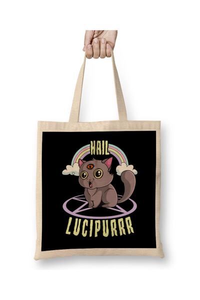 Baskı Dükkanı Slatka satanska Hail Lucipurr dugina mačka gotička odeća Torba ...