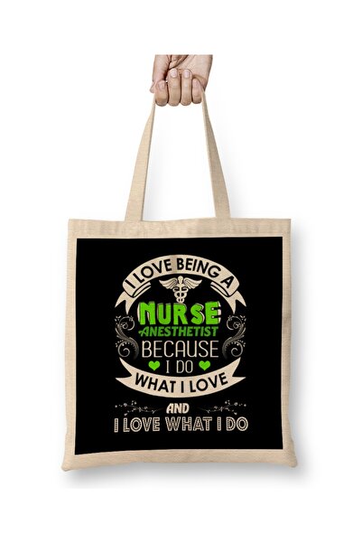Baskı Dükkanı Volim da budem medicinska sestra anesteziolog CRNA majica Torba...