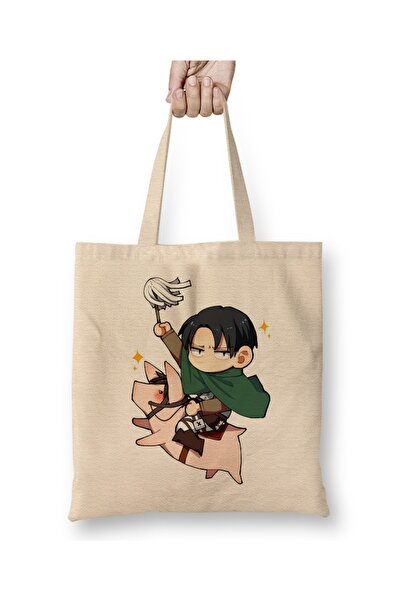 Baskı Dükkanı Attack On Titan Chibi Levi 1 Tkanina Torba Duga Sa ručkom