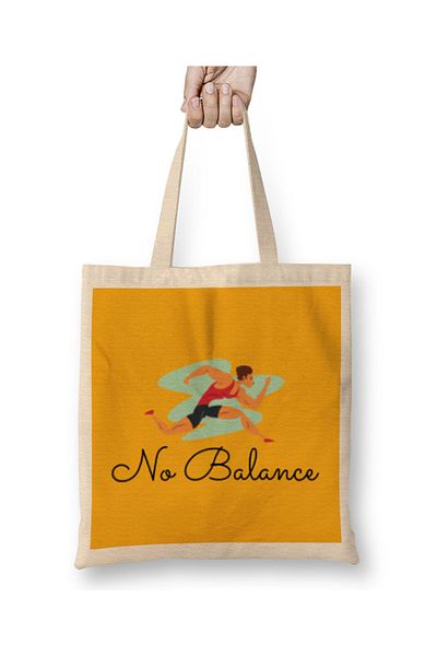 Baskı Dükkanı Geantă din pânză Funnytee No Balance cu mâner lung