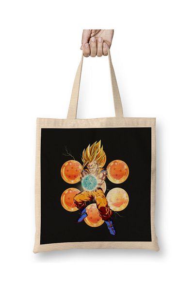 Baskı Dükkanı Super Saiyan 2 Gohan 01 υφασμάτινη τσάντα μακριά λαβή