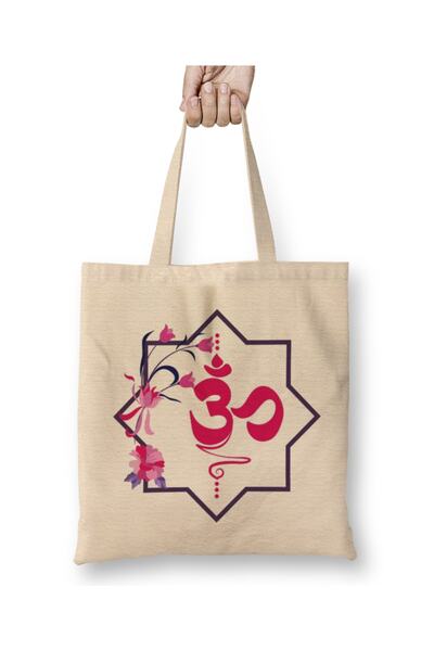 Baskı Dükkanı Majica sa simbolom Om Ohm Aum Torba Duga Sa ručkom