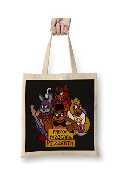 Baskı Dükkanı Fnaf Freddy Fazbears 80-ih Logo Tkanina Torba Duga Sa ručkom
