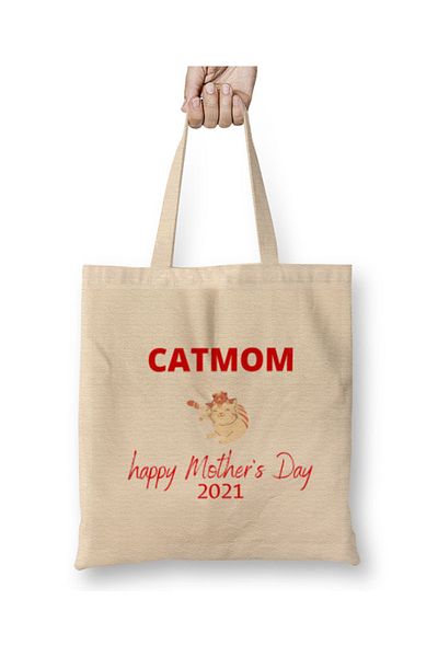 Baskı Dükkanı Funny Mothers Day 2021 υφασμάτινη τσάντα με μακριά λαβή