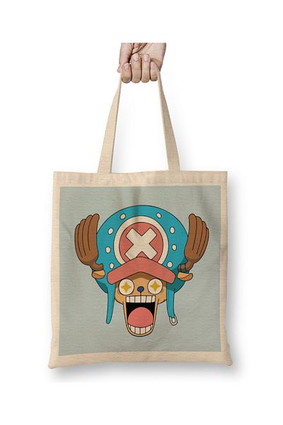 Baskı Dükkanı One Piece Cute Japan Anime Manga Nico R Tony Tony Chopper Geantă din pânză cu mâner lung