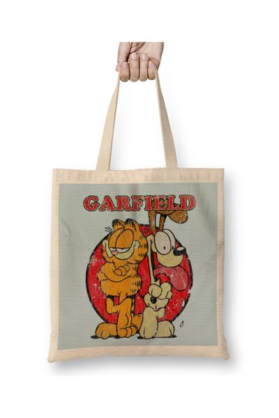 Baskı Dükkanı Oštećena Garfield tkanina Torba duga Sa ručkom