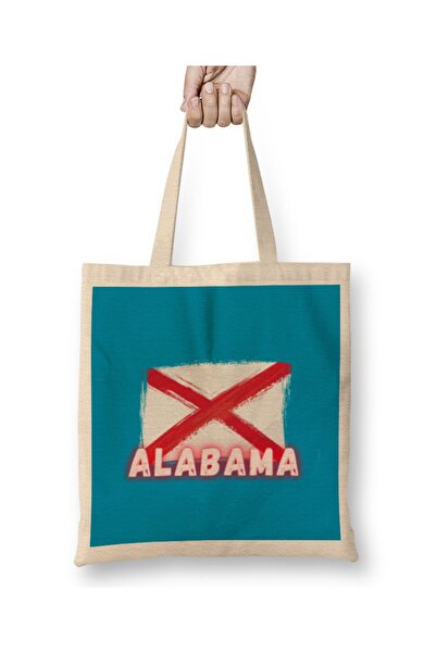 Baskı Dükkanı Alabama - Vintage retro stil umetničke tkanine Torba dugačka Sa...