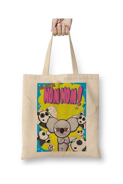 Baskı Dükkanı Nom Nom Mi Medvedi 014 Tkanina Torba Duga Sa ručkom