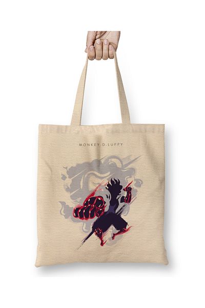 Baskı Dükkanı Υφασμάτινη τσάντα One Piece Luffy Snakeman Silhouette με μακριά λαβή
