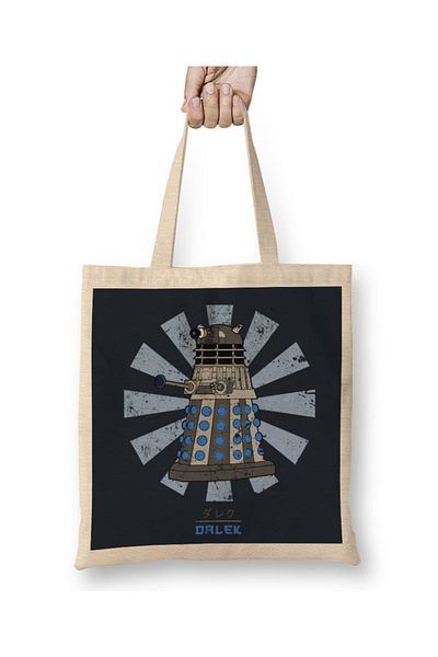 Baskı Dükkanı Υφασμάτινη τσάντα Dalek Retro Japanese Dr Who με μακριά λαβή