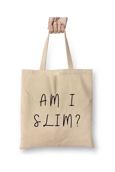Baskı Dükkanı Υφασμάτινη τσάντα AM I SLIM με μακριά λαβή