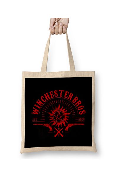 Baskı Dükkanı Υφασμάτινη τσάντα Winchester Bros με μακριά λαβή