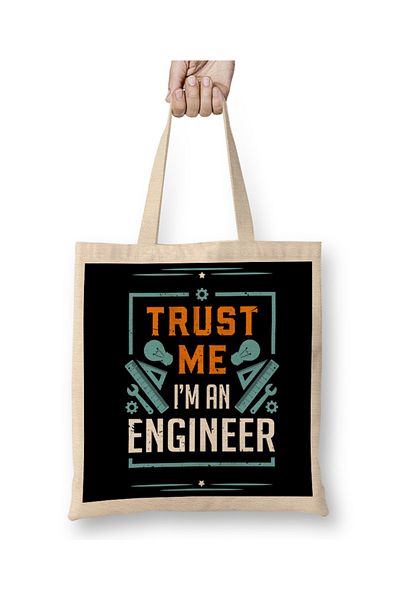 Baskı Dükkanı Trust Me I Am An Engineer 05 υφασμάτινη τσάντα με μακριά λαβή
