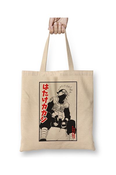 Baskı Dükkanı Geantă din pânză Hatake Kakashi Anime cu mâner lung