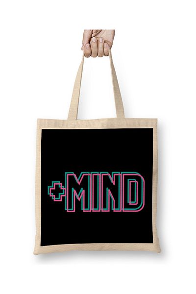 Baskı Dükkanı Positive Mind Positive Mindset υφασμάτινη τσάντα με μακριά λαβή