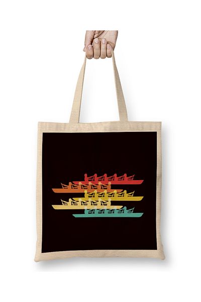 Baskı Dükkanı Vintage Rowboat Rowing Crew Sculling Paddling Canoeing Oars υφασμάτινη τσάντα με μακριά λαβή