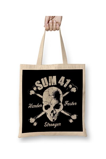 Baskı Dükkanı Vintage bend Sum 41 Harder Faster Cloth Torba Long Sa ručkom